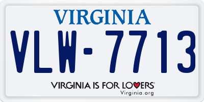 VA license plate VLW7713