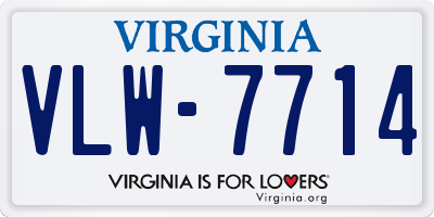 VA license plate VLW7714