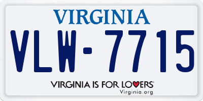 VA license plate VLW7715