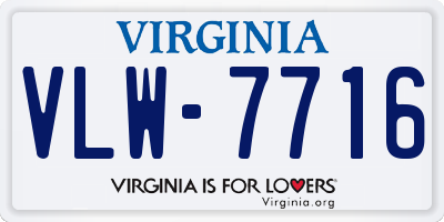 VA license plate VLW7716