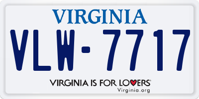 VA license plate VLW7717