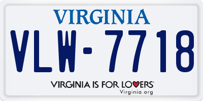 VA license plate VLW7718