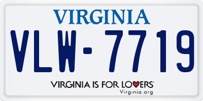 VA license plate VLW7719