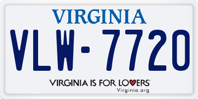 VA license plate VLW7720