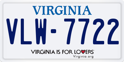 VA license plate VLW7722