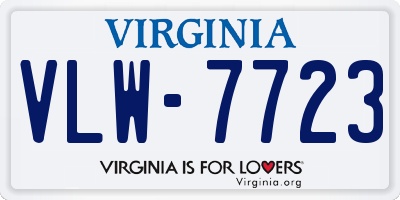 VA license plate VLW7723