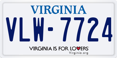 VA license plate VLW7724