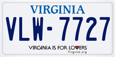 VA license plate VLW7727