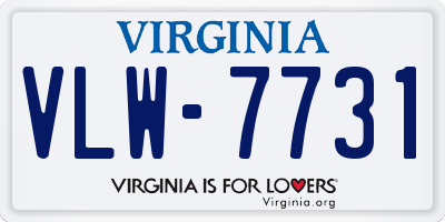 VA license plate VLW7731