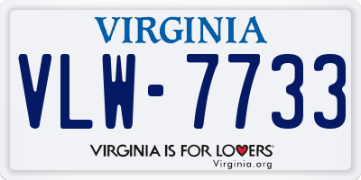 VA license plate VLW7733