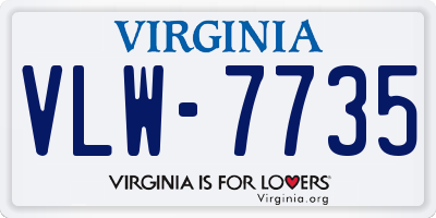 VA license plate VLW7735