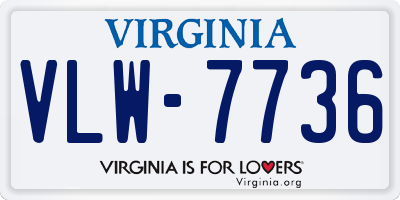 VA license plate VLW7736