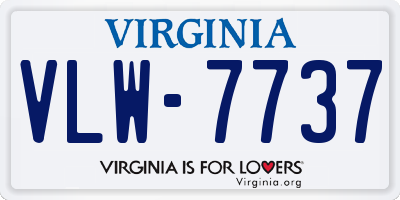 VA license plate VLW7737