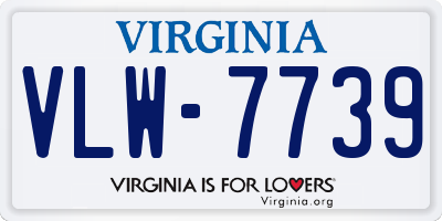 VA license plate VLW7739