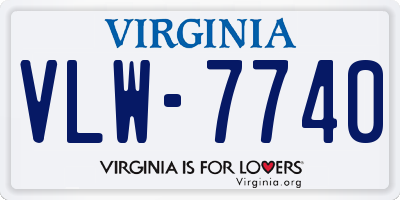 VA license plate VLW7740