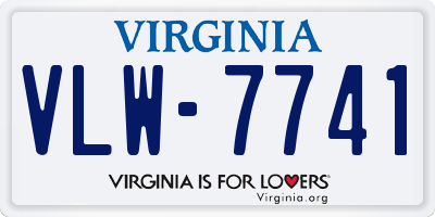 VA license plate VLW7741