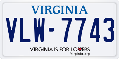 VA license plate VLW7743