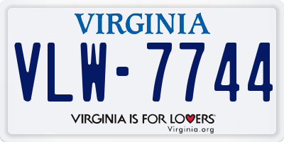 VA license plate VLW7744