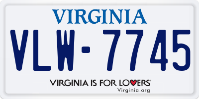 VA license plate VLW7745