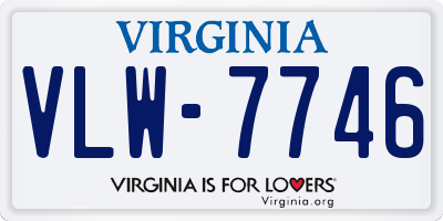 VA license plate VLW7746