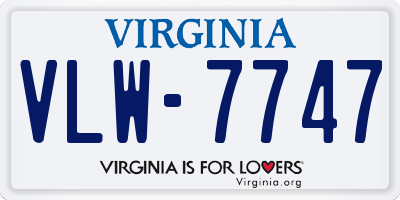 VA license plate VLW7747