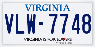 VA license plate VLW7748