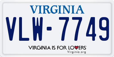 VA license plate VLW7749