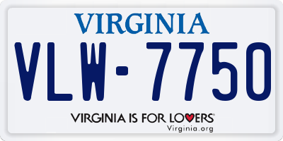 VA license plate VLW7750