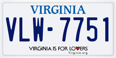 VA license plate VLW7751