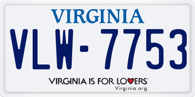 VA license plate VLW7753