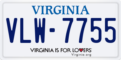 VA license plate VLW7755