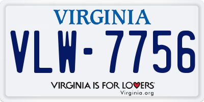 VA license plate VLW7756