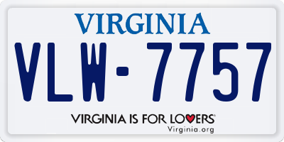 VA license plate VLW7757