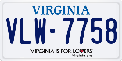 VA license plate VLW7758