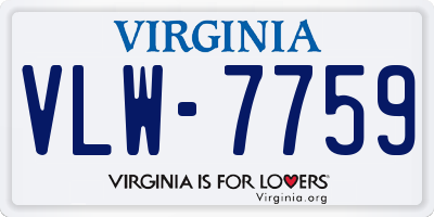 VA license plate VLW7759