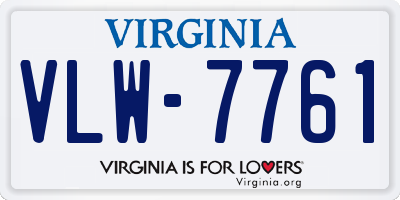 VA license plate VLW7761