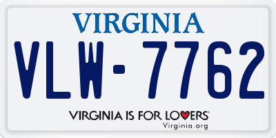 VA license plate VLW7762