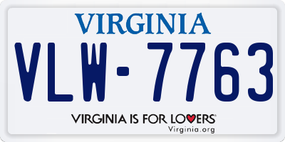 VA license plate VLW7763