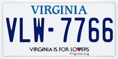 VA license plate VLW7766