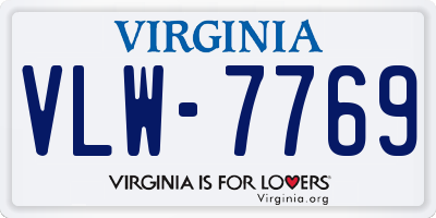 VA license plate VLW7769