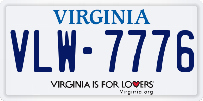 VA license plate VLW7776