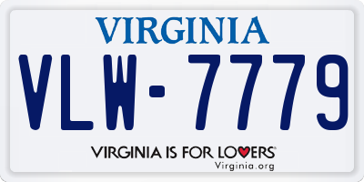 VA license plate VLW7779