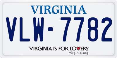 VA license plate VLW7782