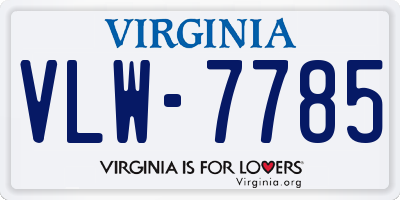 VA license plate VLW7785