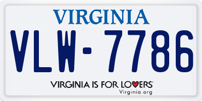 VA license plate VLW7786