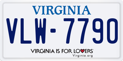 VA license plate VLW7790