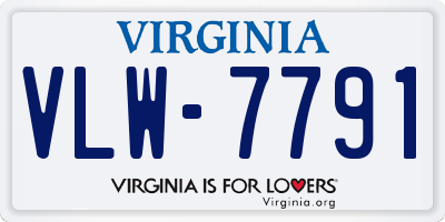 VA license plate VLW7791