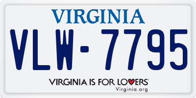 VA license plate VLW7795