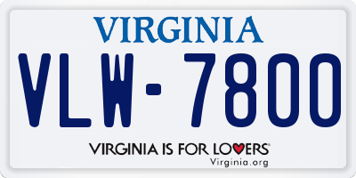 VA license plate VLW7800