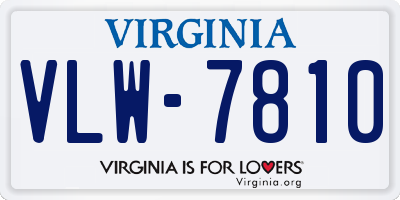 VA license plate VLW7810